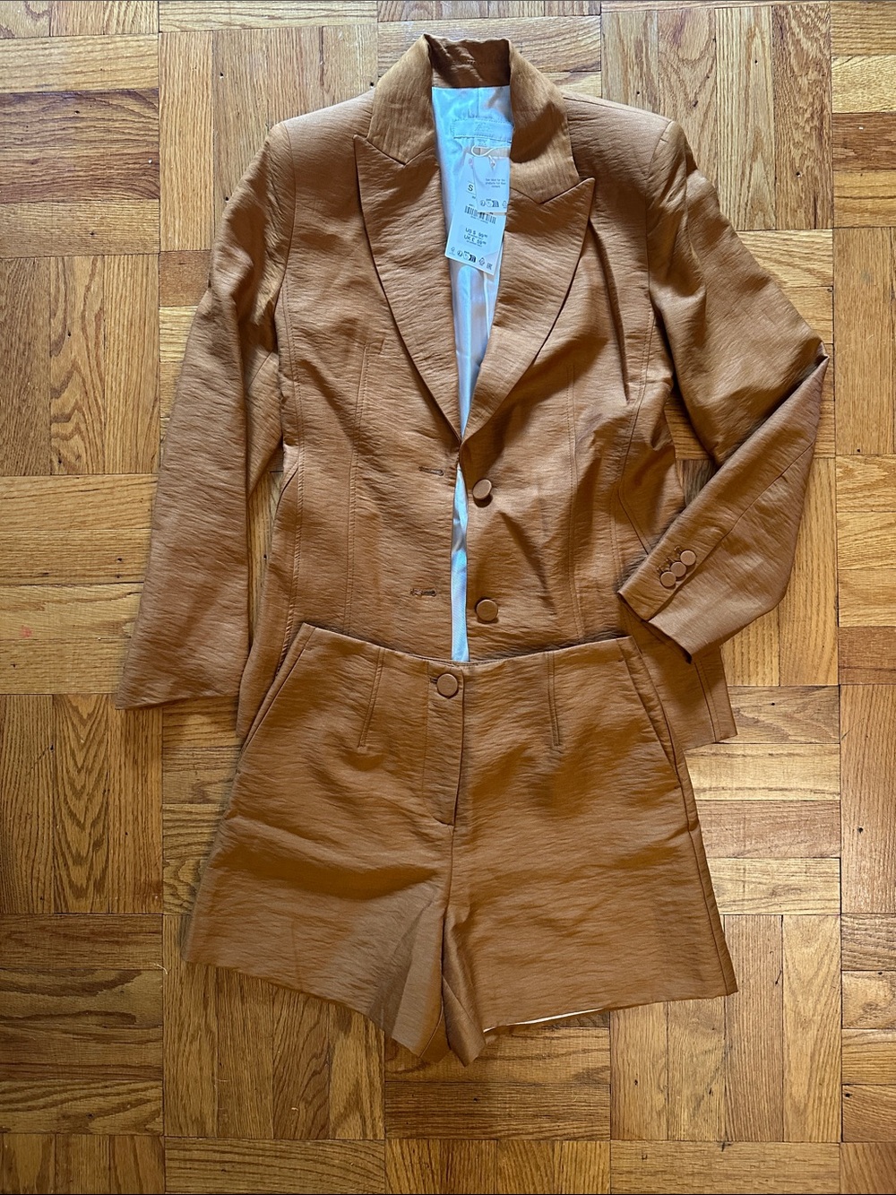 Zara Ginger Tailored Blazer & High-Waist Shorts Set